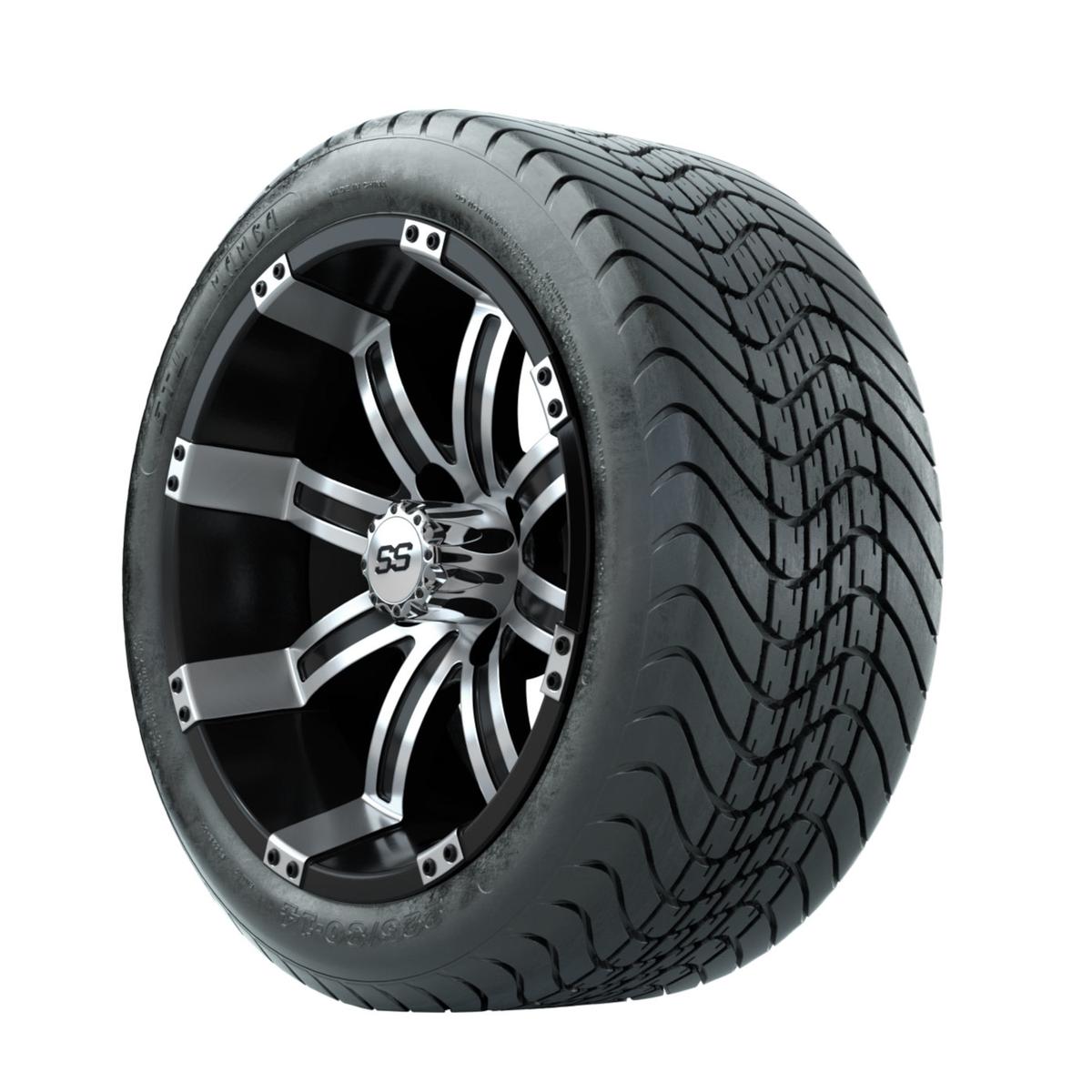 14” GTW Tempest Machined/Black Wheels with Mamba Street Tires – Set of 4