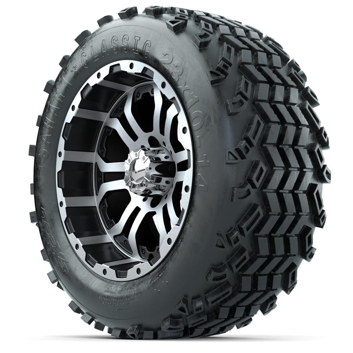 Set of (4) 14 in GTW Omega Wheels with 23x10-14 Sahara Classic All-Terrain Tires