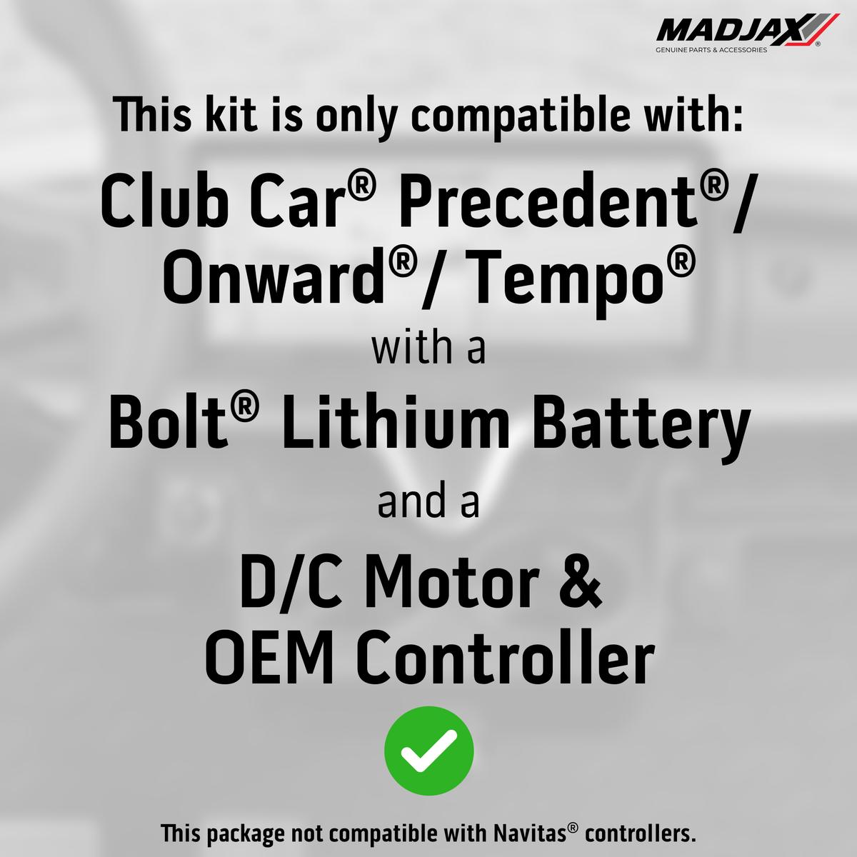 MadJax&reg; Kinect&trade; Club Car Precedent/Tempo/Onward with Bolt Battery Setup Display Screen D/C Kit, Wire Harnesses