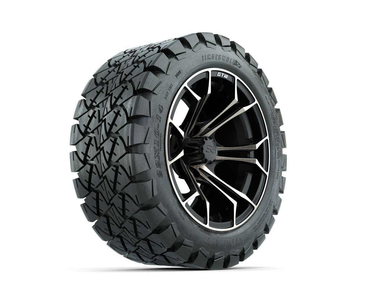 GTW Spyder Bronze/Matte Black 14 in Wheels with 22x10-14 GTW Timberwolf All-Terrain Tires – Full Set