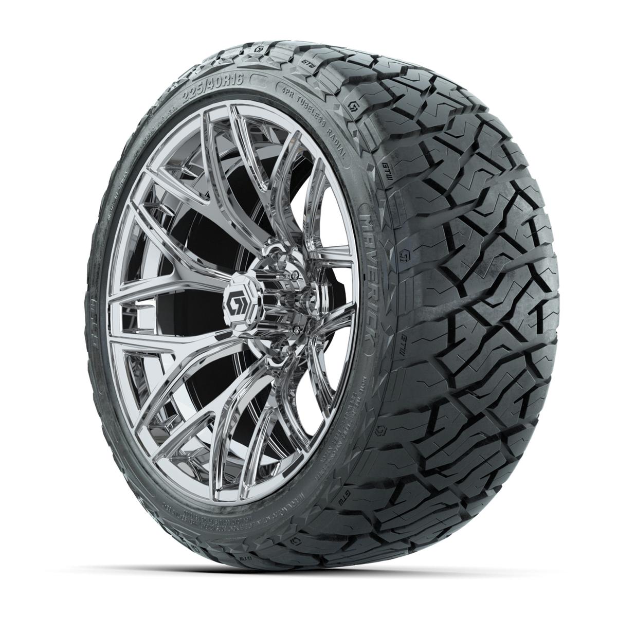 GTW&reg; Monaco Chrome 16 in Wheels with 225/40-R16 Maverick Hybrid Tires - Full Set
