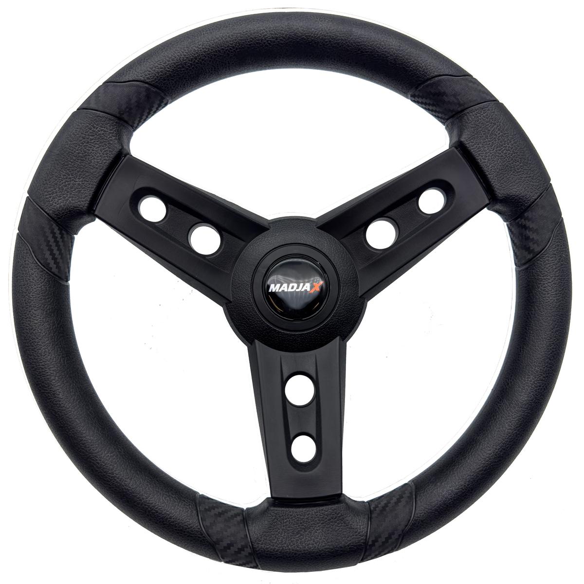 Limited Edition Collaboration Gussi Italia® x MadJax Lugana Black Steering Wheel For Select EZGO Models
