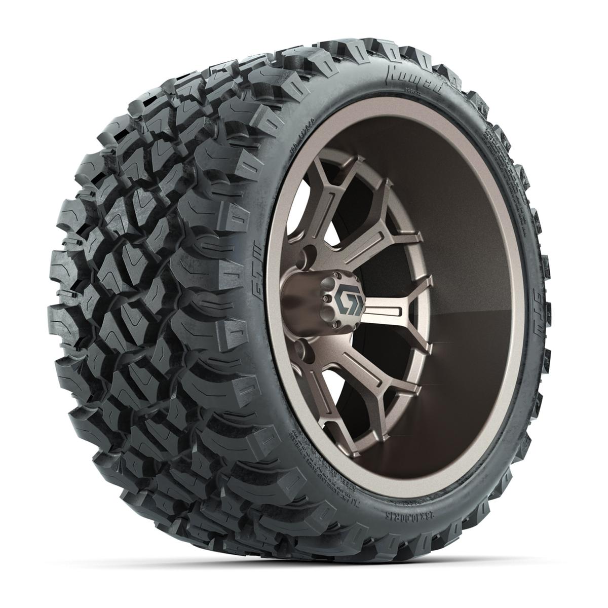 GTW&reg; Assault Matte Bronze 15 in Wheels with 23X10-R15 Nomad Steel Belted Radial All-Terrain Tires - Full Set