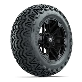 GTW® Graffiti Gloss Black 14 in Wheels with 23x10-14 Predator All-Terrain Tires – Full Set