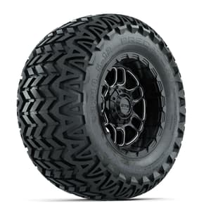 Set of (4) 12 in GTW® Titan Machined & Black Wheels with 23x10.5-12 Predator All-Terrain Tires