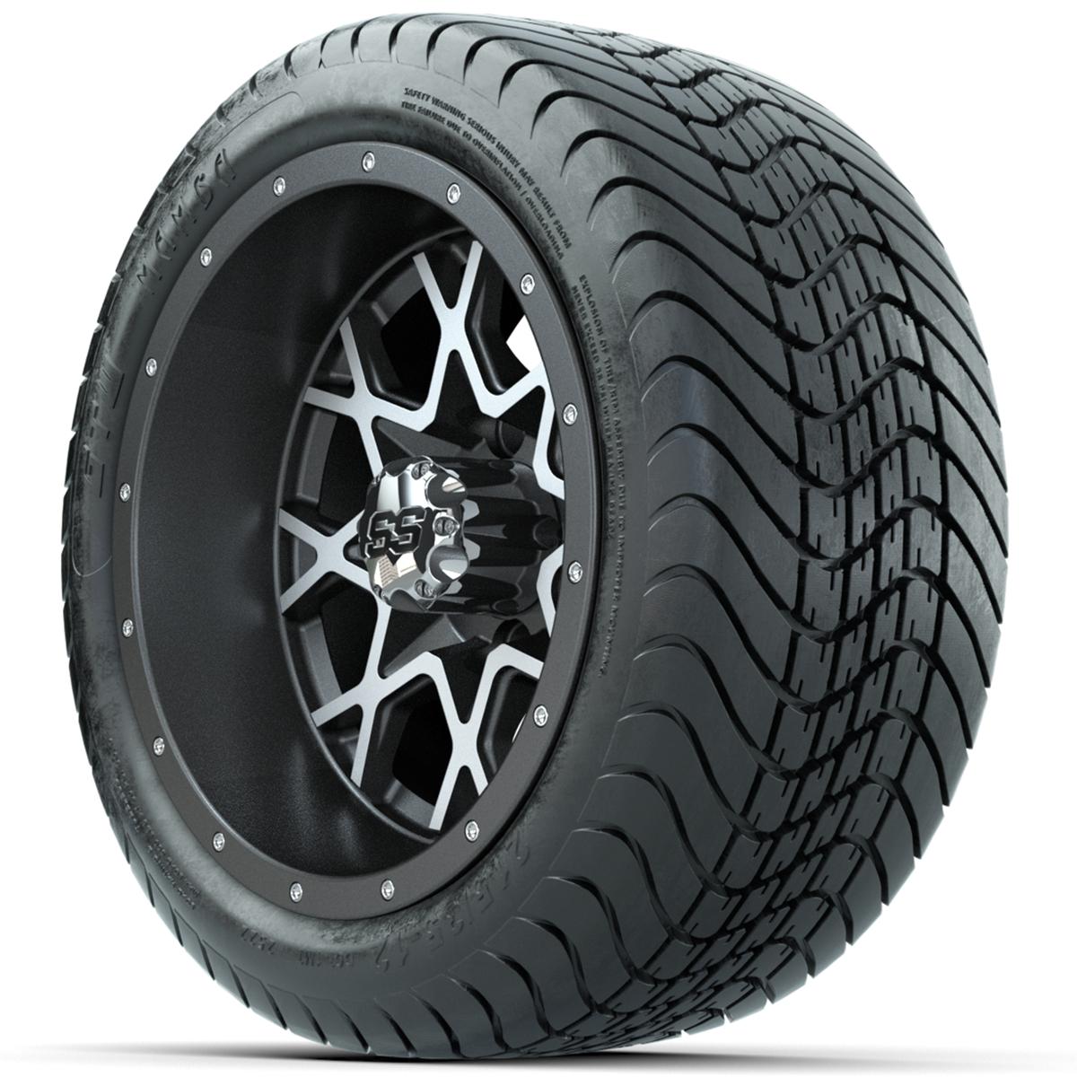 Set of (4) 12 in GTW Vortex Wheels with 215/35-12 GTW Mamba Street Tires