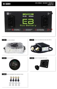 EZGO TXT Eco Lithium 51v 105Ah Battery Bundle - Skinny