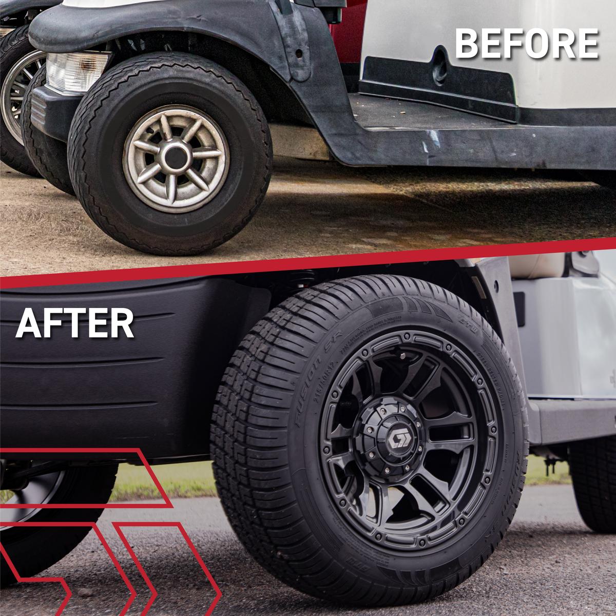 GTW&reg; Shogun Gunmetal 14 in Wheels with 23X10.00-14 Rogue All-Terrain Tires – Full Set