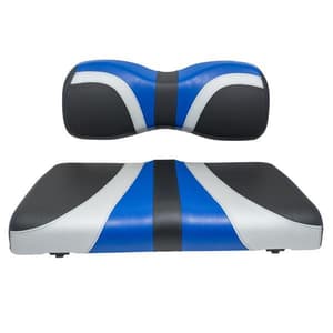 RedDot&reg; Blade Front Seat Covers for Yamaha Drive/Drive2 – Alpha Blue / Silver / Black Carbon Fiber