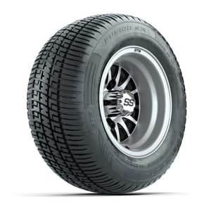 GTW Medusa Black/Machined 10 in Wheels with 205/50-R10 Fusion S/R Radial Steel Belt Street Tires – Full Set