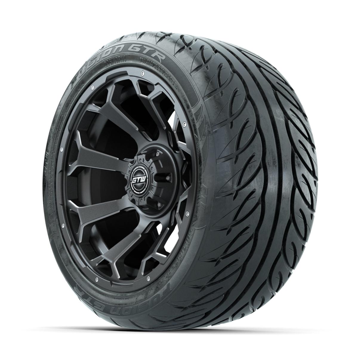 GTW Raven Off-Road Matte Grey 14 in Wheels with 225/40-R14 Fusion GTR Street Tires – Full Set