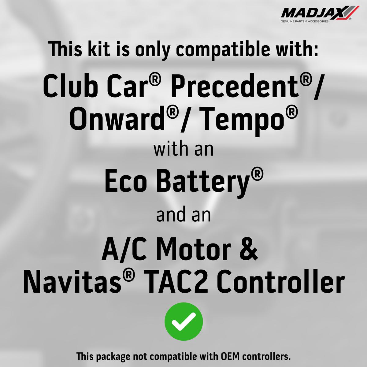 MadJax&reg; Kinect&trade; Display Screen Kit for A/C motor Club Car Precedent/Tempo/Onward Eco Battery and Navitas TAC2