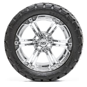 14” GTW Specter Chrome Wheels with 22” Timberwolf Mud Tires – Set of 4