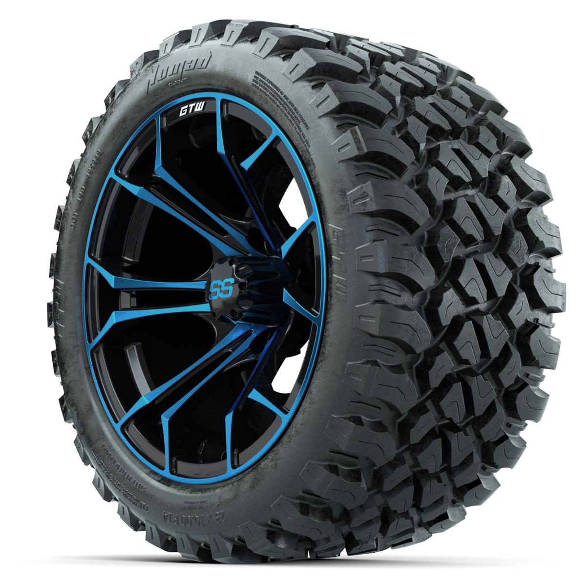 GTW Spyder Blue/Black 14 in Wheels with 23x10-14 GTW Nomad All-Terrain Tires – Full Set