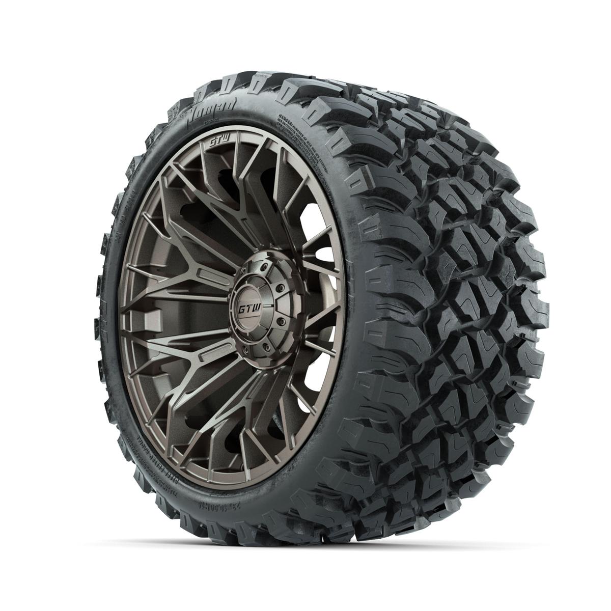 Set of (4) 15 in GTW® Stellar Matte Bronze Wheels with 23x10-R15 Nomad All-Terrain Tires