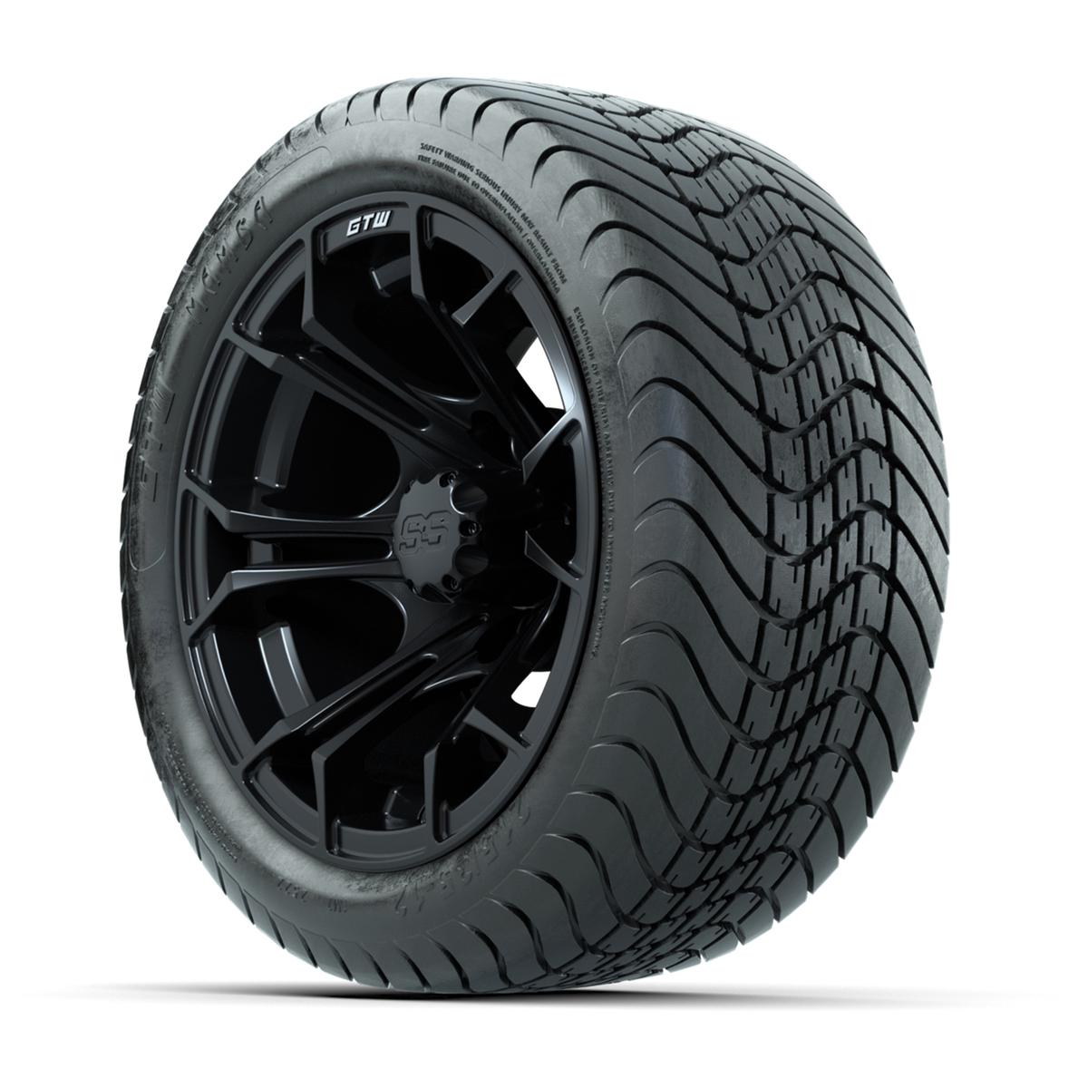 GTW Spyder Matte Black 12 in Wheels with 18in Mamba Street Tires – Set of 4