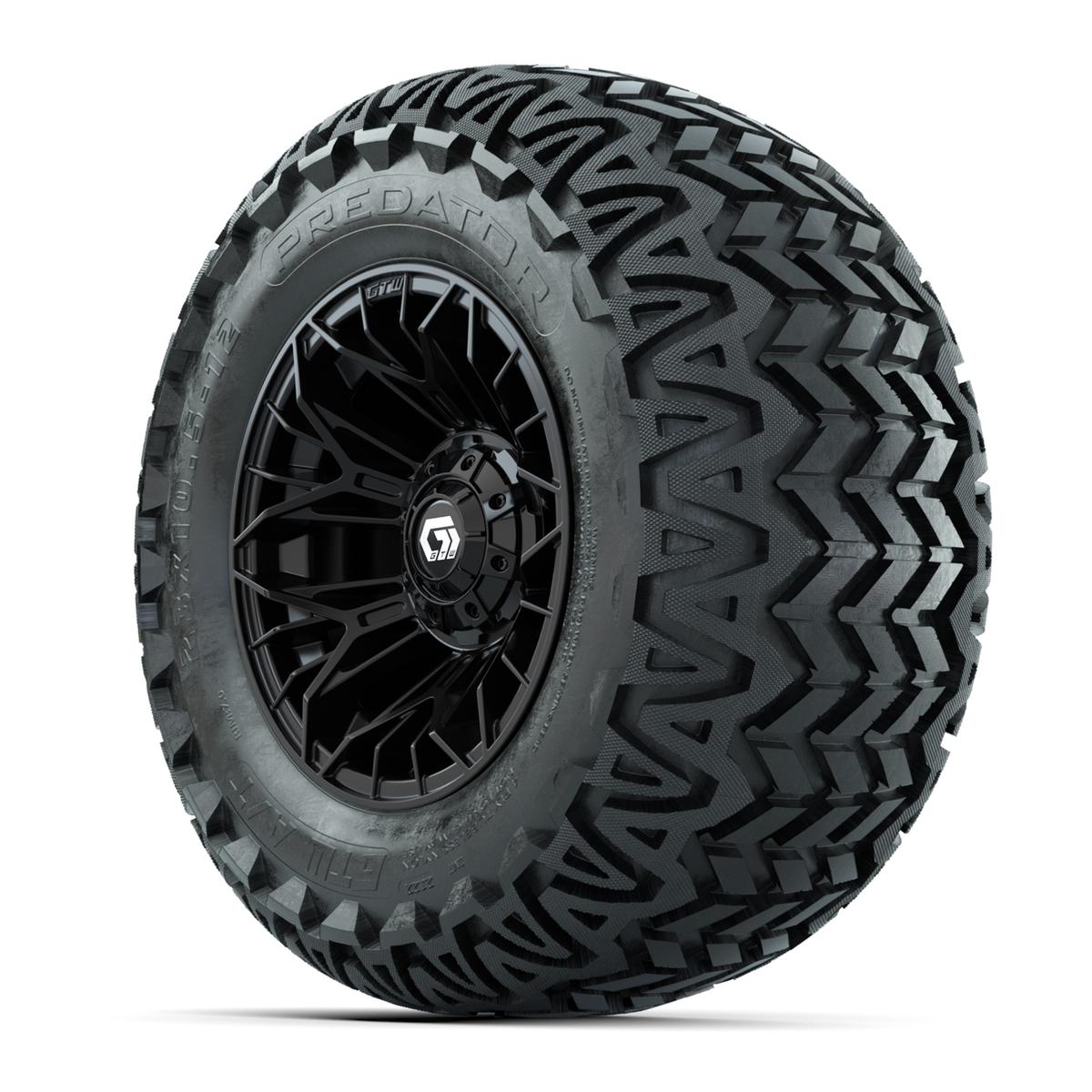 Set of (4) 12 in GTW® Stellar Black Wheels with 23x10.5-12 Predator All-Terrain Tires