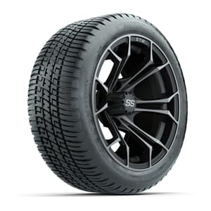 GTW&reg; Spyder Matte Gray/Machined 14 in Wheels with 205/30-R14 Fusion Street Tires – Full Set