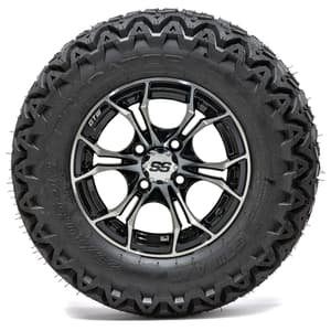 12” GTW Spyder Black and Machined Wheels with 23” Predator A/T Tires – Set of 4