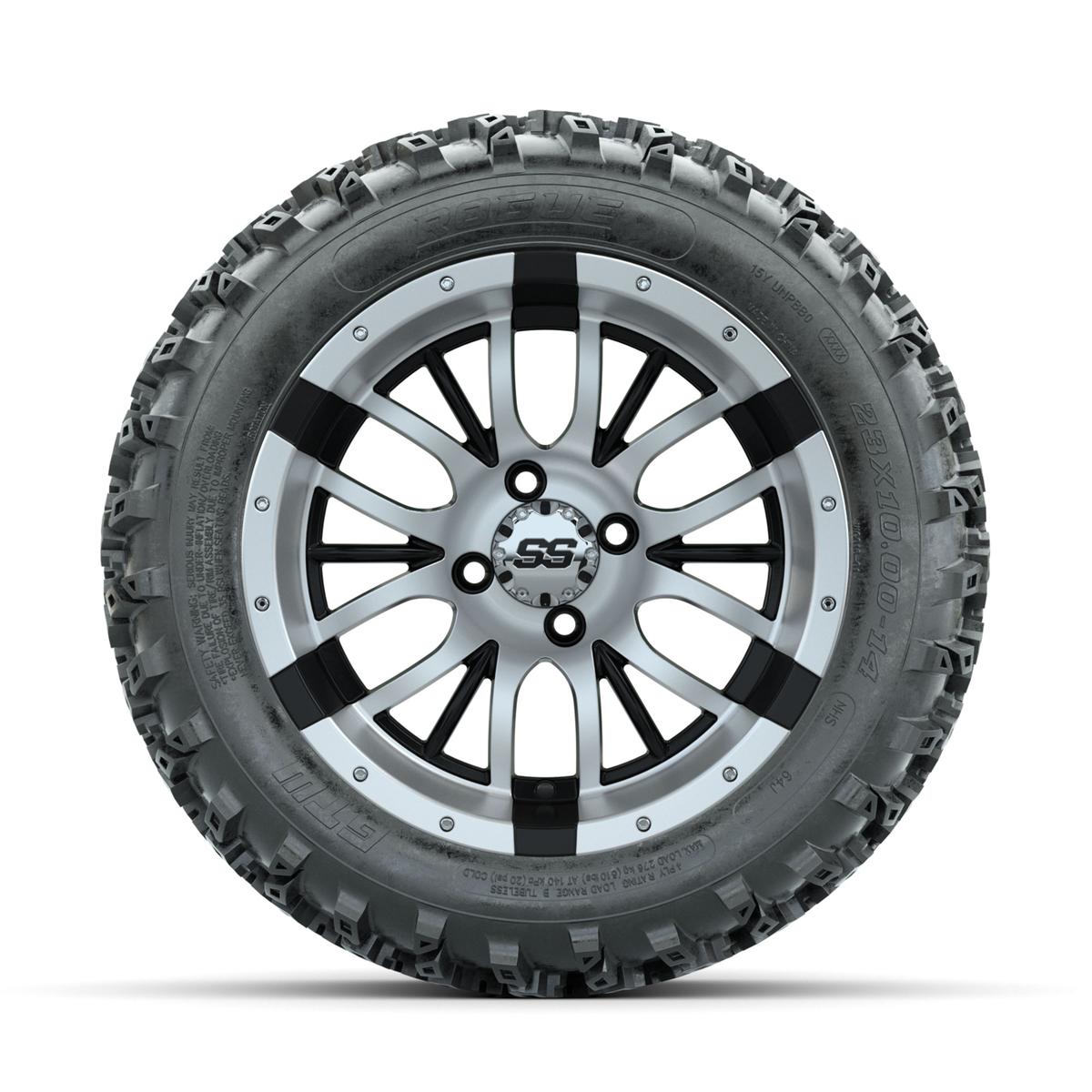 GTW Diesel Machined/Black 14 in Wheels with 23x10.00-14 Rogue All Terrain Tires – Full Set