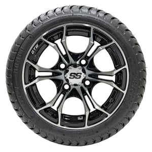 12” GTW Spyder Black and Machined Wheels with 18” Mamba Street Tires – Set of 4