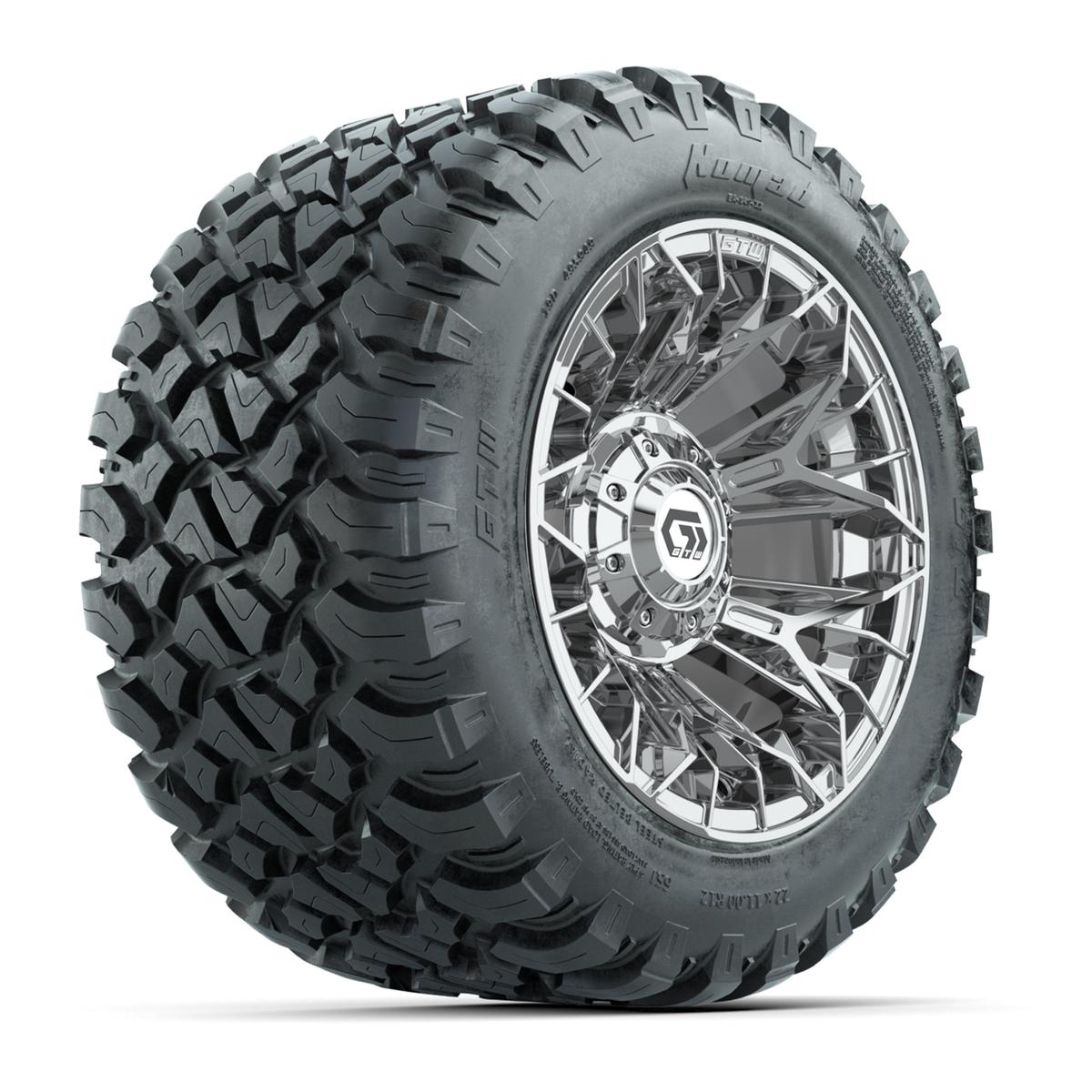 Set of (4) 12 in GTW® Stellar Chrome Wheels with 22x11-R12 Nomad All-Terrain Tires