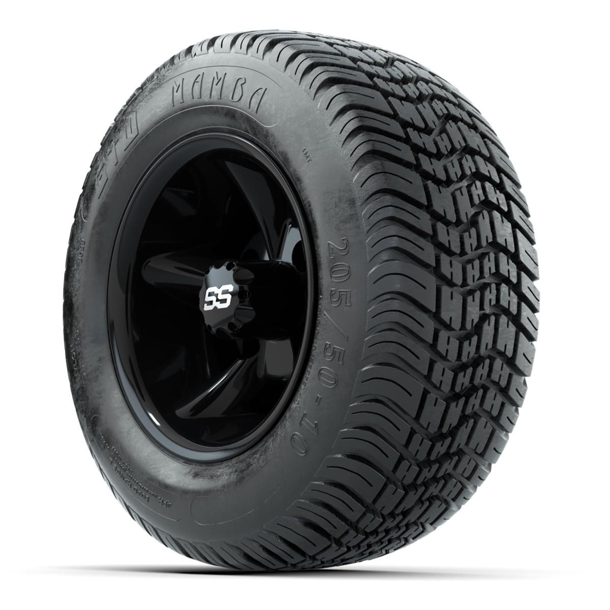 GTW Godfather Black 10 in Wheels with 205/50-10 Mamba Street Tires – Full Set