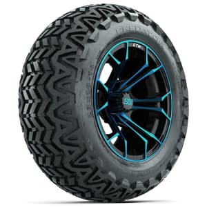 GTW Spyder Blue/Black 14 in Wheels with 23x10-14 GTW Predator All-Terrain Tires – Full Set