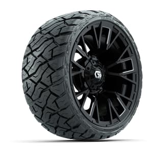 GTW Vandal Matte Black/Machined 14 in Wheels with 205/35-R14 Maverick Low-Profile All-Terrain Tires – Full Set