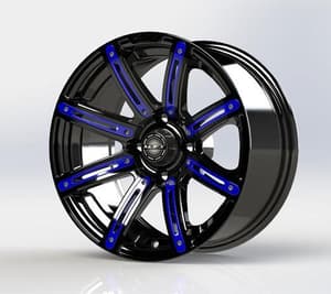 MadJax&reg; Blue Wheel Inserts for 14x7 Illusion Wheel