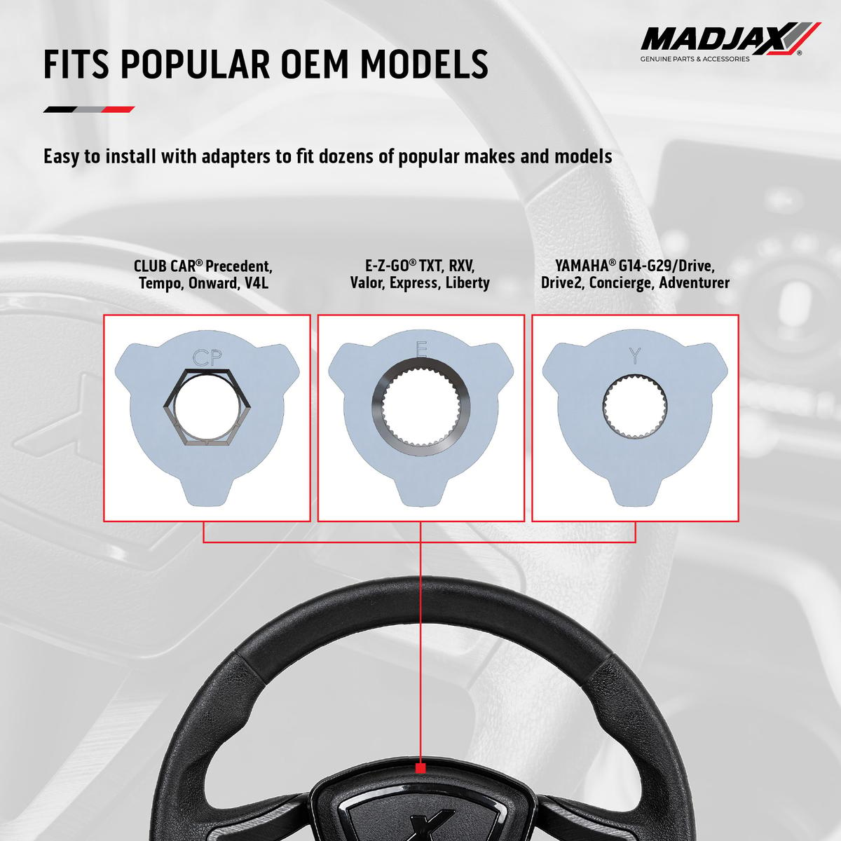 MadJax® Cruise Steering Wheel with All-in-One Adapter Bundle