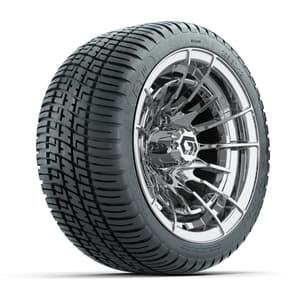 GTW&reg; Boost Chrome 12 in Wheels with 205/30-12 Fusion Street Tires – Full Set