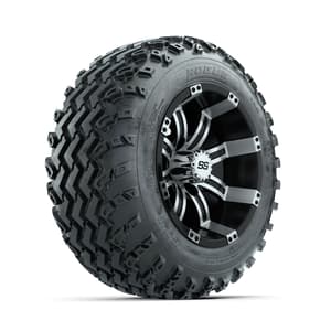 GTW Tempest Machined/Black 12 in Wheels with 22x11.00-12 Rogue All Terrain Tires – Full Set