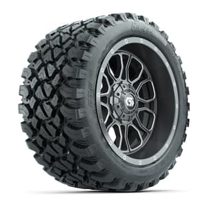 GTW Volt Gunmetal/Machined 14 in Wheels with 23x10-R14 Nomad All Terrain Tires - Full Set