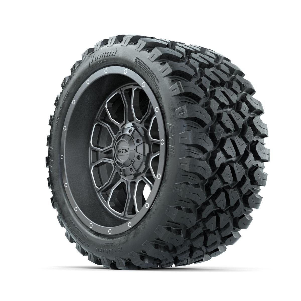 GTW Volt Gunmetal/Machined 14 in Wheels with 23x10-R14 Nomad All Terrain Tires - Full Set