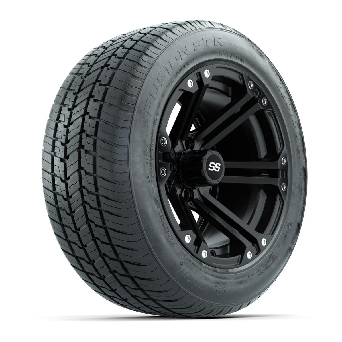GTW&reg; Specter Matte Black 14 in Wheels with 255/50-R14 Fusion STR DOT Approved Street Tires - Full Set