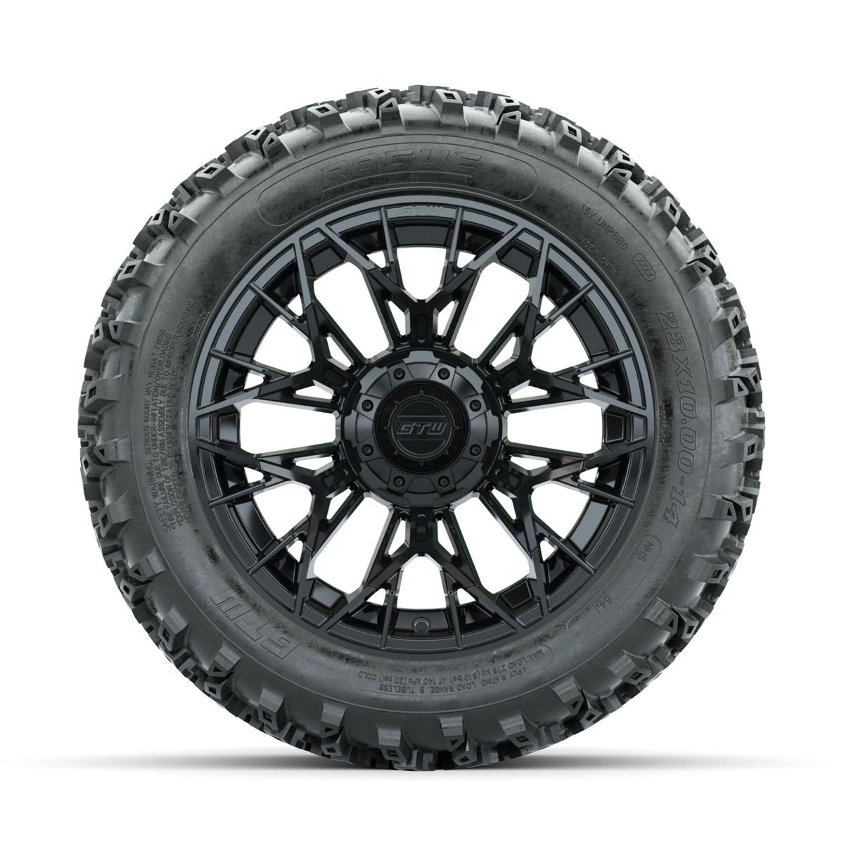 GTW Stellar Black 14 in Wheels with 23x10.00-14 Rogue All Terrain Tires – Full Set