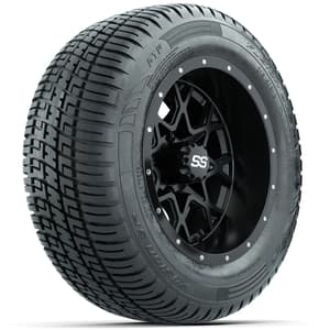 Set of (4) 12 in GTW Vortex Wheels with 215/50-R12 Fusion S/R Street Tires