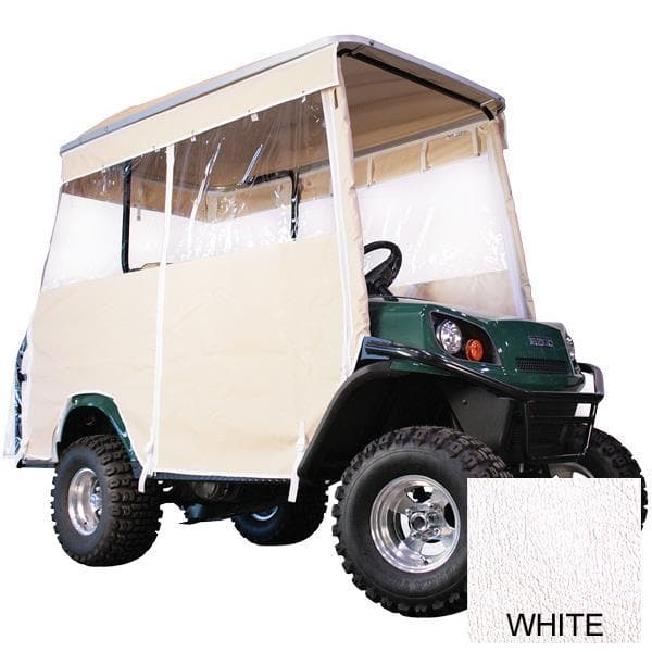 Club Car Precedent & Villager 4-Passenger White Track Style Vinyl Enclosure w/80&Prime; Custom CGI ″Elite″ Top