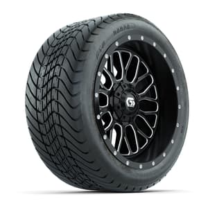Set of (4) 14 in GTW® Helix Machined & Black Wheels with 225/30-14 Mamba Street Tire