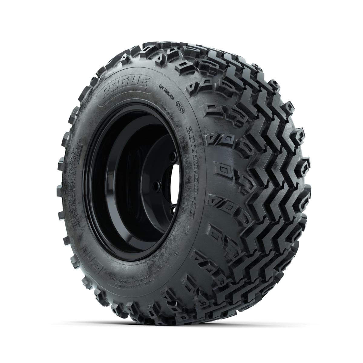 GTW Steel Black 10 in Wheels with 20x10.00-10 Rogue All Terrain Tires – Full Set