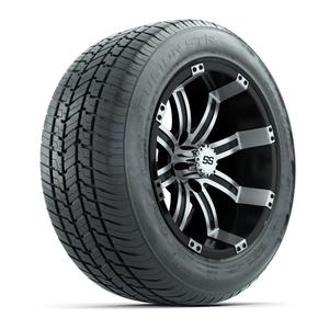 GTW&reg; Tempest Black and Machined 14 in Wheels with 255/50-R14 Fusion STR DOT Approved Street Tires - Full Set