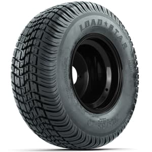 Set of (4) 10 in Black Steel Offset Wheels with 205/65-10 Kenda Load Star Tires