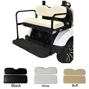 Club Car Precedent Golf Cart Rear Flip Seat Kit (2004-UP) *WHITE SEAT  CUSHIONS* - Golf Carts & Accessories Inc.