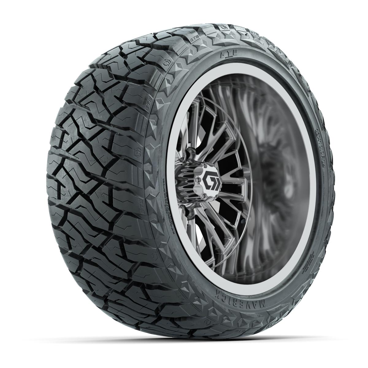GTW&reg; Viper Chrome 14 in Wheels with 23X10-R14 Maverick Steel Belted Radial All-Terrain Tires - Full Set