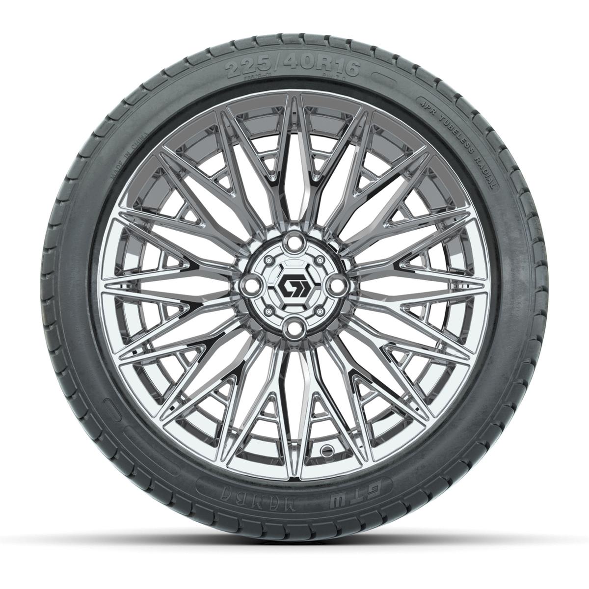 GTW&reg; Blur Chrome 16 in Wheels with 225/40-R16 Mamba Street Tires - Full Set