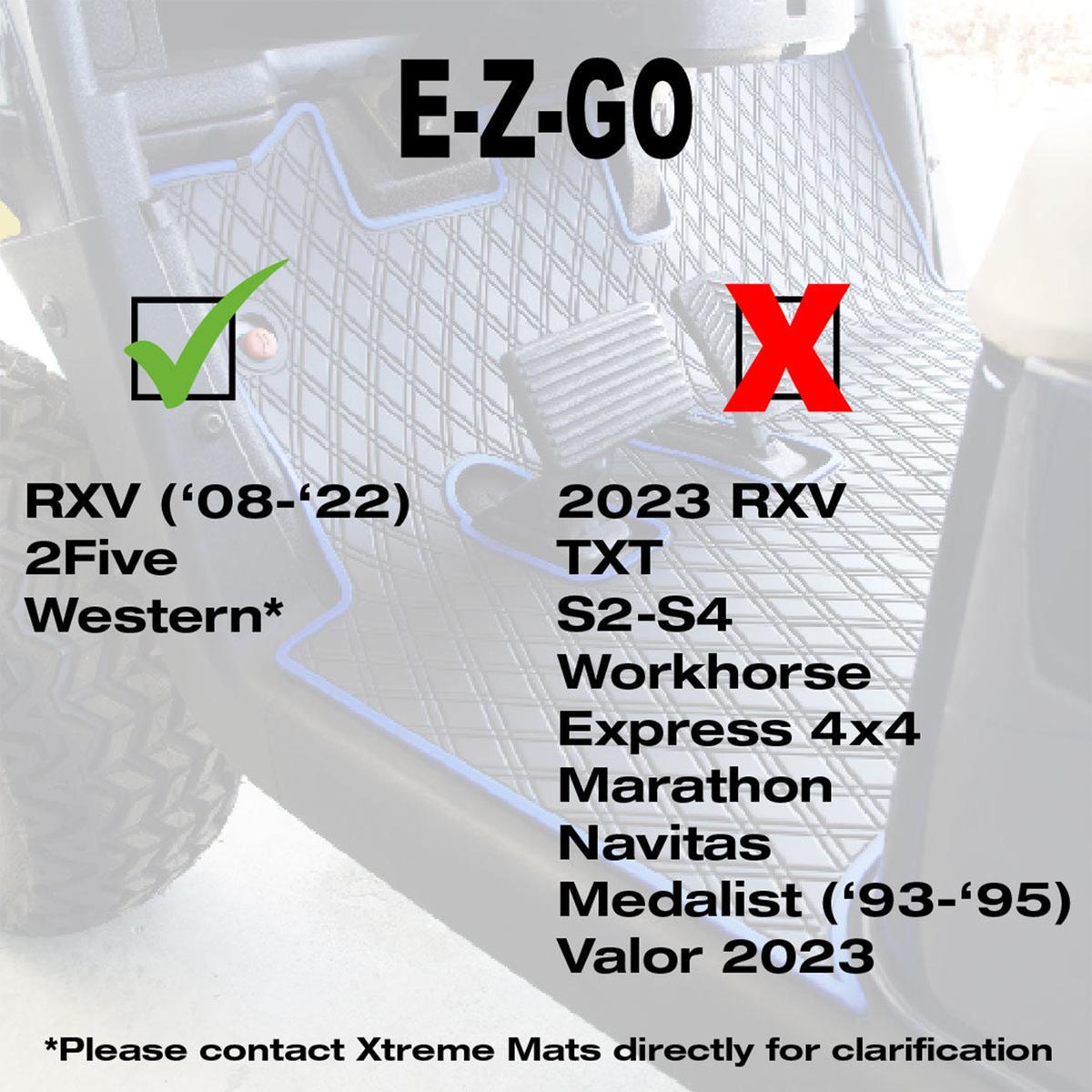 Xtreme Floor Mats for EZGO RXV 2008-2022 - Black/White