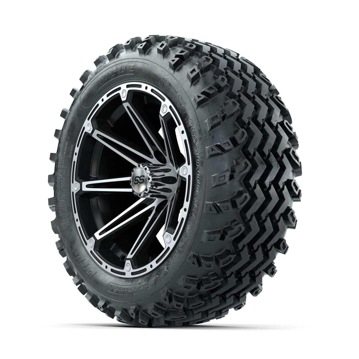 GTW Element Machined/Black 14 in Wheels with 23x10.00-14 Rogue All Terrain Tires – Full Set