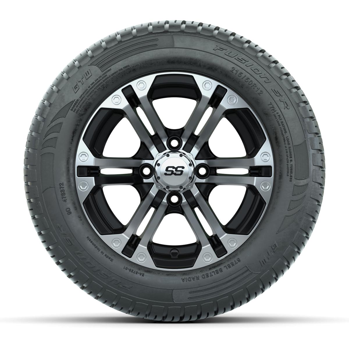 Set of (4) 12 in GTW Specter Wheels with 215/50-R12 Fusion S/R Street Tires