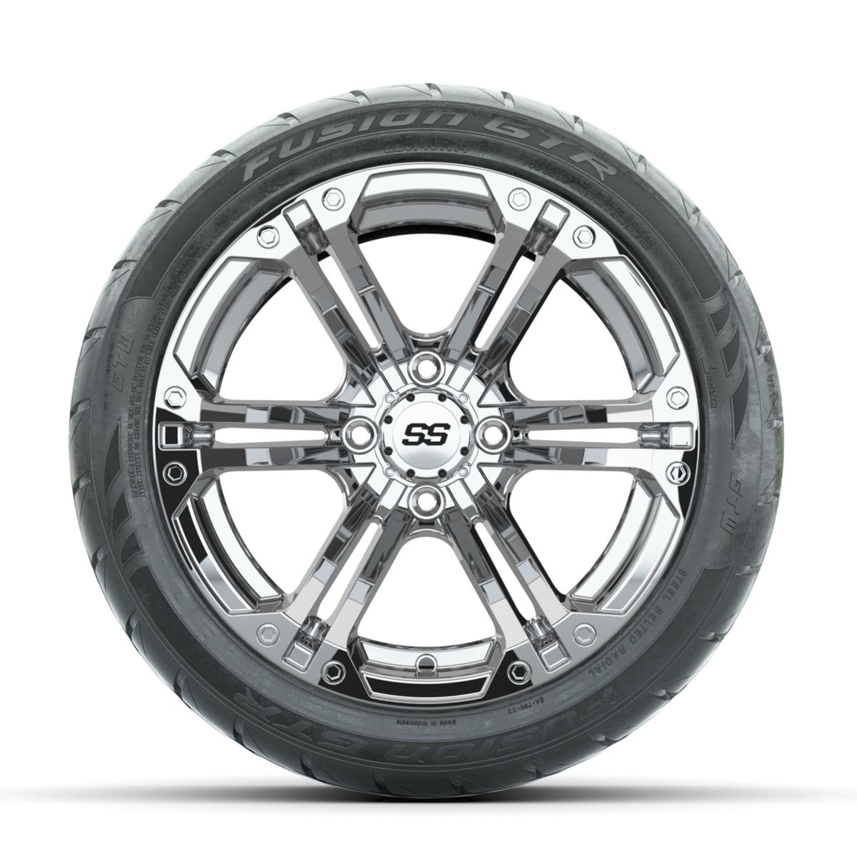 GTW Specter Chrome 14 in Wheels with 225/40-R14 Fusion GTR Street Tires – Full Set